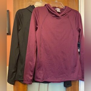 Jockey Lot (2) Brushed Jacquard Flash Insulator Hoodie Black/Plum NWT Small